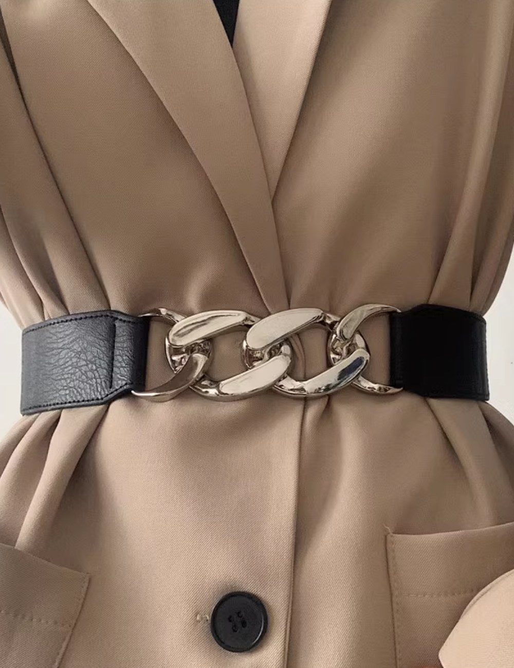 Stretchy Chain Splicing Simple Waist Belt DPWB2830