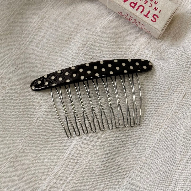 Acetate Polka Dot Fringe Comb - DippedShop Wholesale - #2707