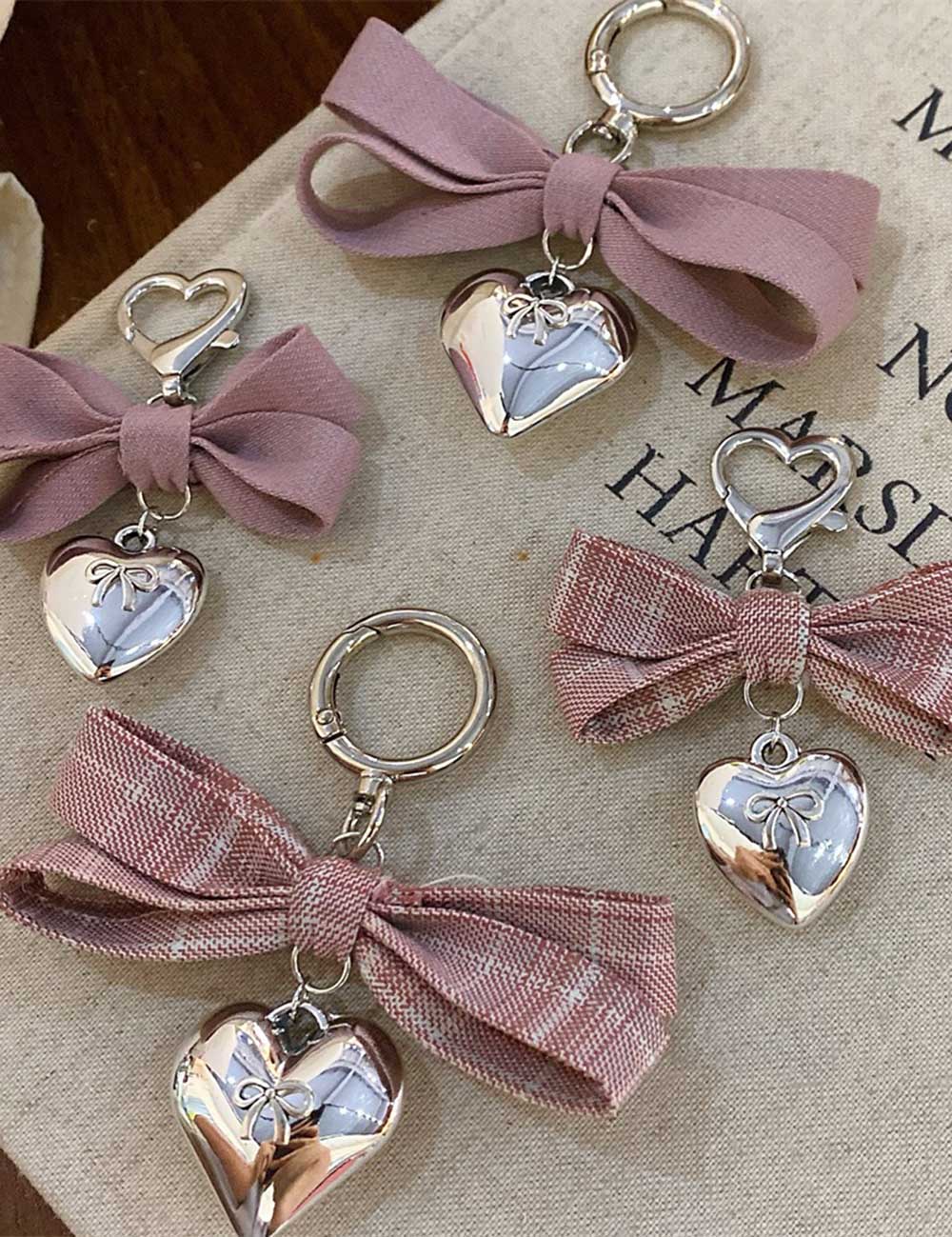 Plaid Bow Love Pendant Bag Charm DP25F438
