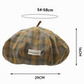 Classic Plaid Color Block Artistic Beret Hat MK2BW6W6HAT106