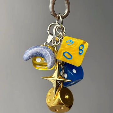 Vintage Lucky Dice Keychain Bag Charm DP25C780