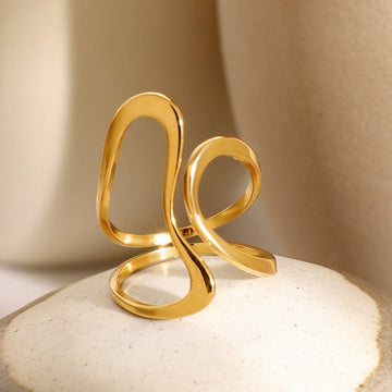 Irregular Line Cross Adjustable Layered Rings DP25A722