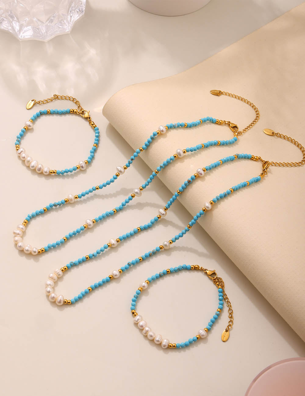 Pearl Beaded Chain Necklace - DippedShop Wholesale - #7715
