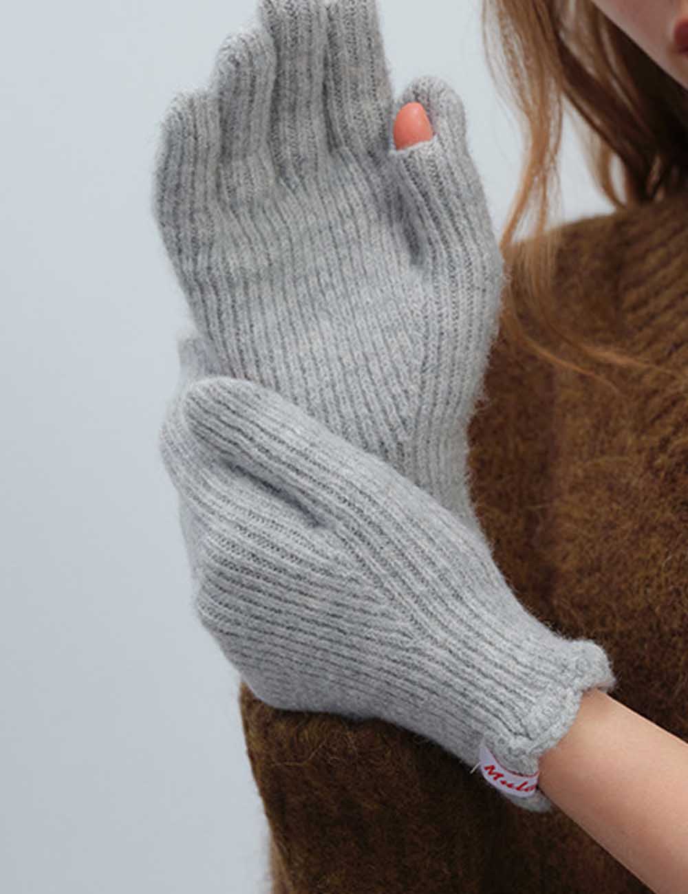 Soft Ribbed Solid Color Warm Knit Gloves DP25F676