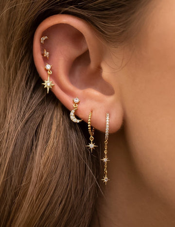 Stylish Gold Plated Moon Penda - DippedShop Wholesale - #1267