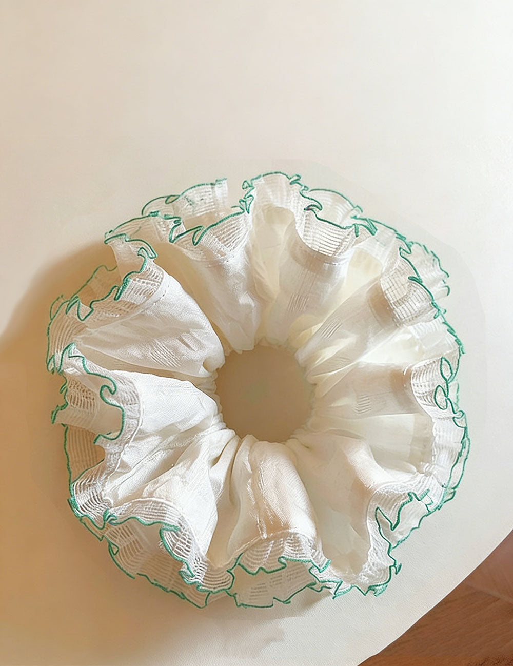 Mint Tulle Ruffled Scrunchies - DippedShop Wholesale - #9187