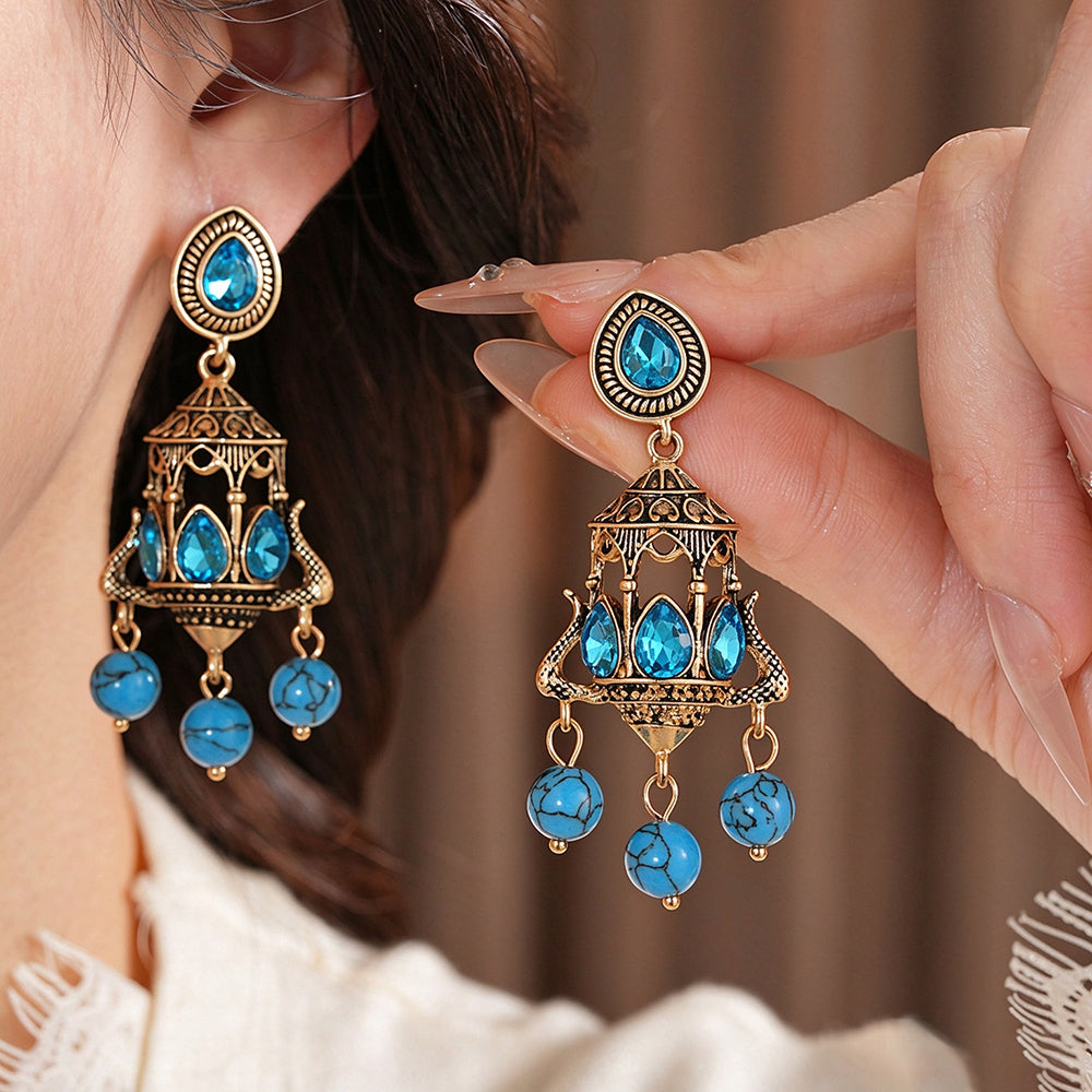 Vintage Baroque Chandelier Cage Dangle Earrings 6W6JER835
