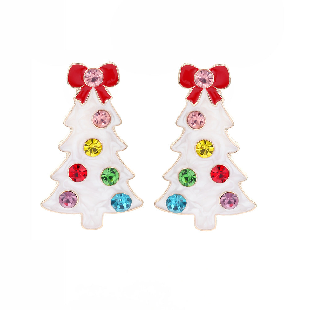 Rhinestone Christmas Tree Earrings - DippedShop Wholesale - #7699