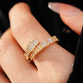 Cubic Zirconia Gold Plated Snake Open Ring 6W6JRG382