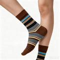 Striped Slouch Crew Socks - DippedShop Wholesale - #6547