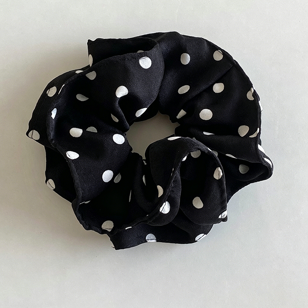 Vintage Polka Dot Satin Hair Scrunchies MK2BW6W6HSR43