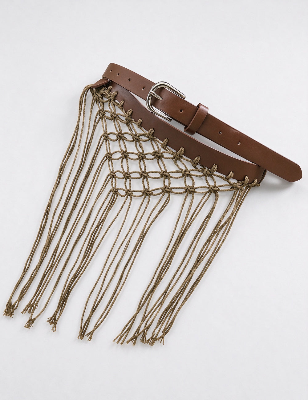 Bohemian Hand-Woven Mesh Macrame Tassel Belt 6W6JBT236