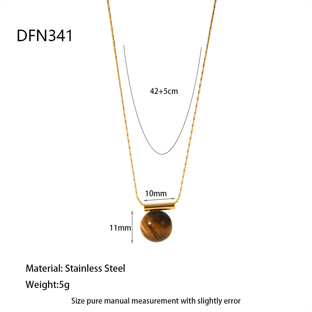 Tiger Eye Pendant Necklace - DippedShop Wholesale - #9235