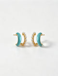 Trendy Enamel Pearl Geometric Stud Earrings 6W6JER613