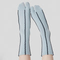 Color Contrast Striped Breathable Crew Tabi Socks 6W8FSO535