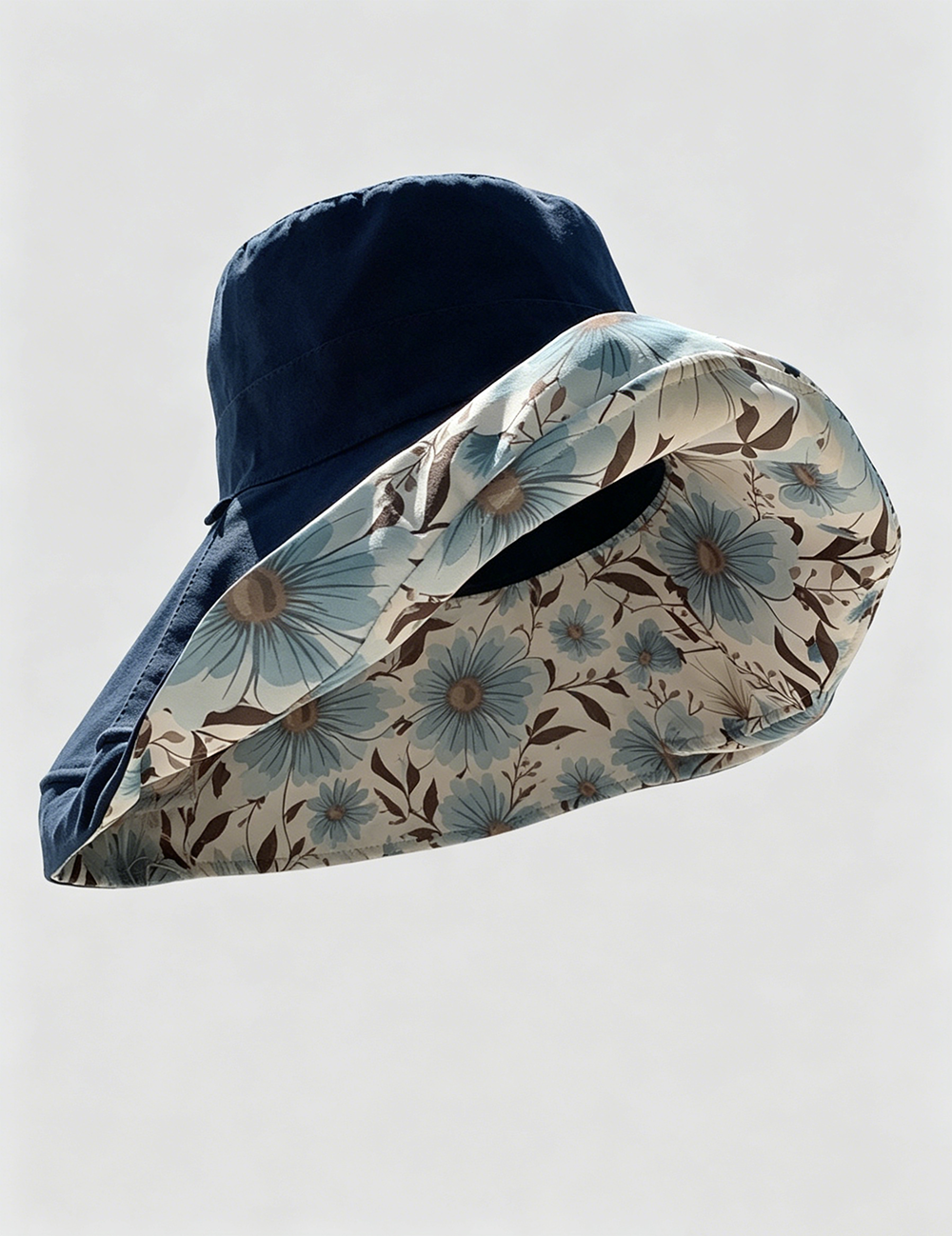 Summer Floral Print Reversible Wide Brim Sun Hat 8BK6HAT164T