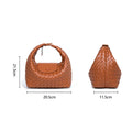 Casual Solid Color Woven Dumpling Handbag 6W10BBG1391