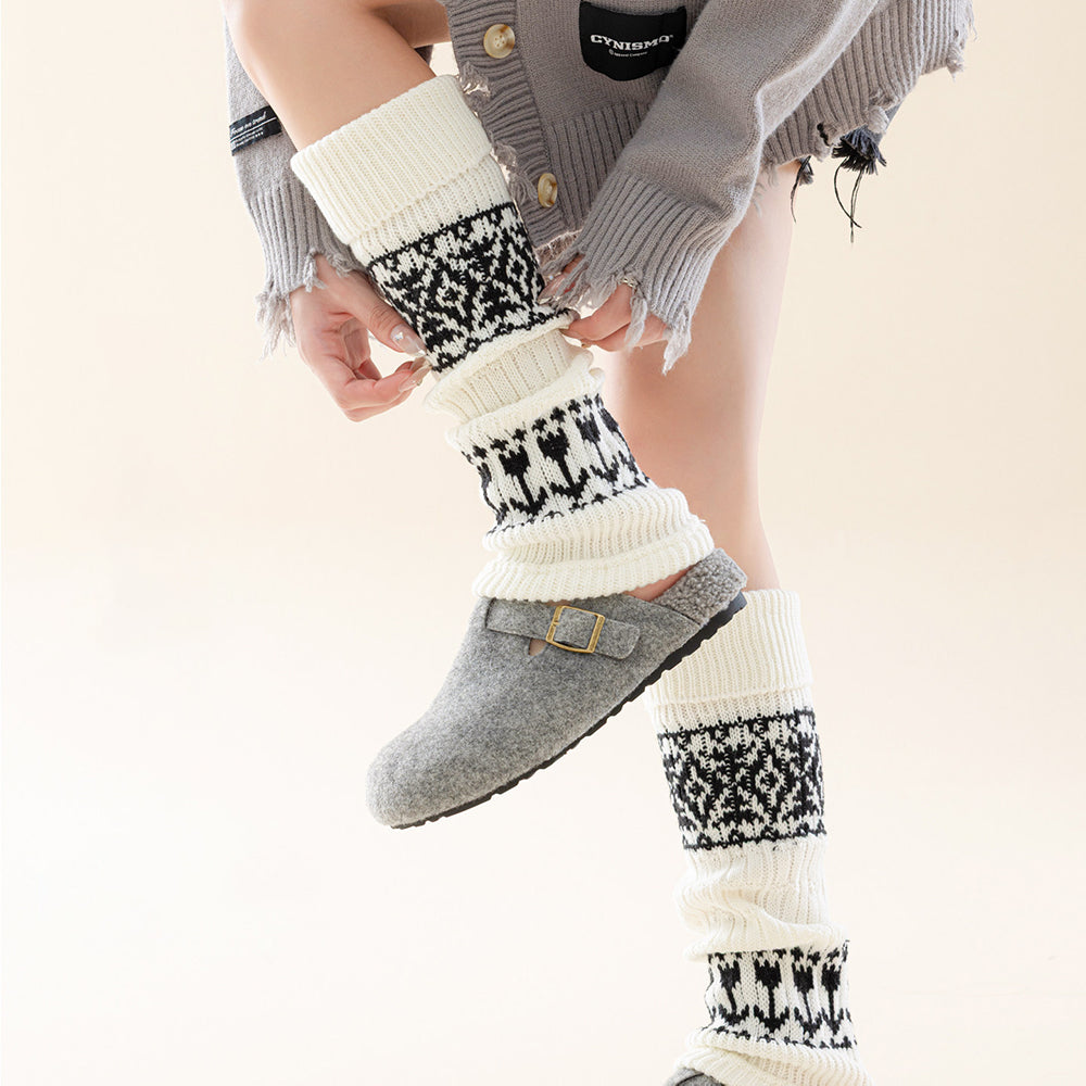 Fair Isle Leg Warmers - DippedShop Wholesale - #0083