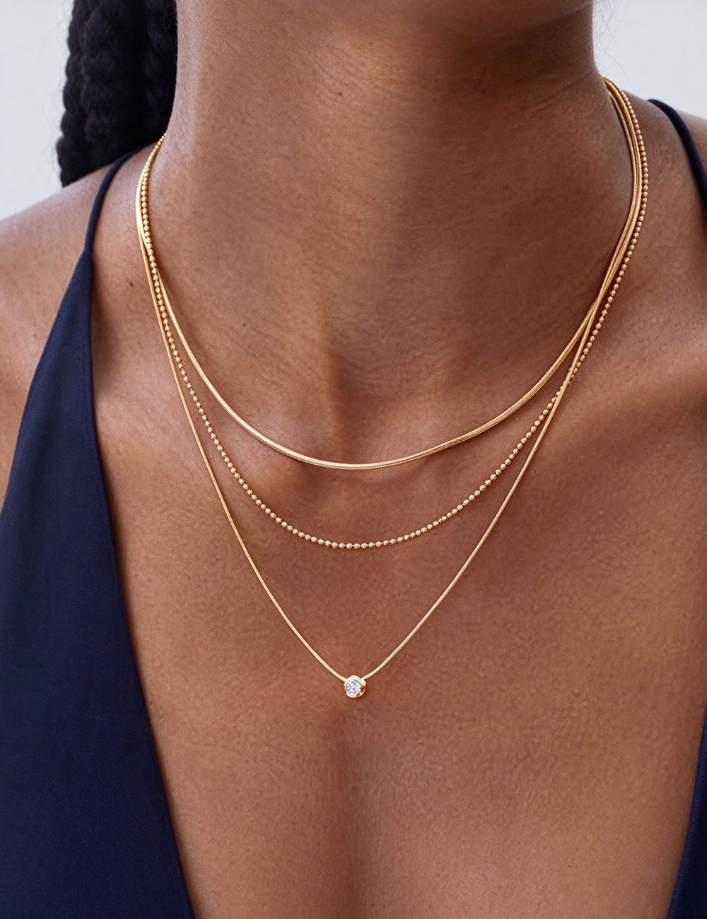 Zircon Snake Chain Necklace - DippedShop Wholesale - #6323