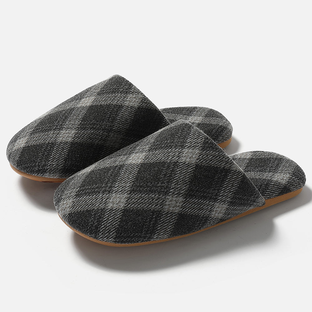 Color Contrast Plaid Soft Non-Slip Indoor Slippers 6W8FSP292