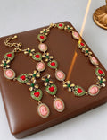 Retro Rhinestones Floral Heart Chain Necklace 6W6JNC920