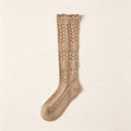 Solid Color Hollow Out Knit Calf Socks 6W8FSO887