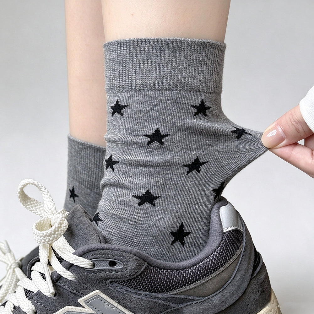 Heart Print Cotton Crew Socks - DippedShop Wholesale - #2403