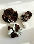 Velvet Satin Color Block Scrunchies Hair Scrunchie MK2BLW6W6HSR20