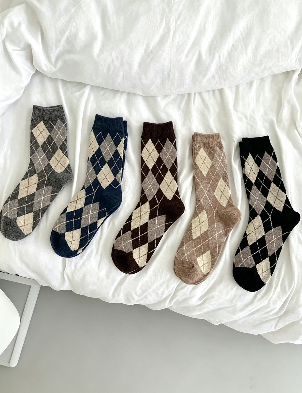 Vintage Thickened Argyle Plaid Winter Thermal Socks 6W8FSO885