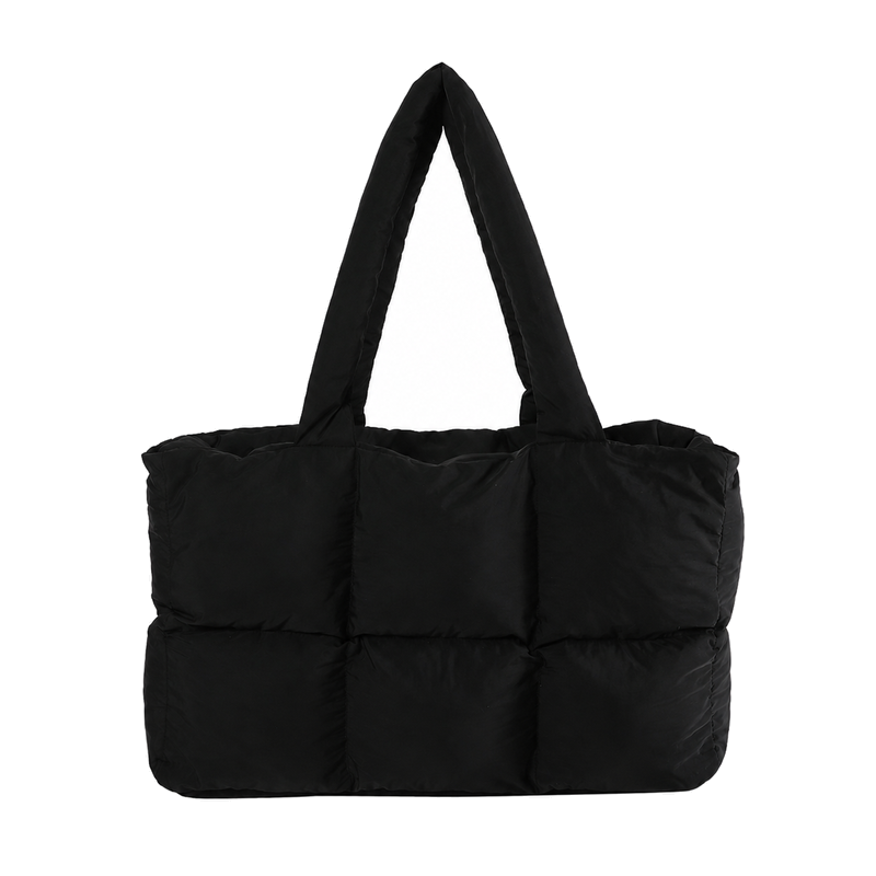 Simple Solid Color Soft Puffer Tote Bag 6W10BBG1801