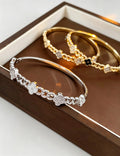 Vintage Gold Plated Rhinestones Floral Bracelet 6W6JBR702