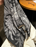 Vintage Tree Leaf Print Square Silk Scarf MK2BLW6W6NSI37