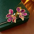 Sweet 3D Floral Rhinestone Stud Earrings 6W6JER795