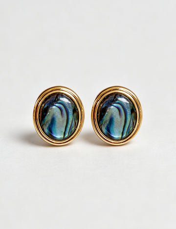 Natural Abalone Shell Stud Earrings 6W6JER782