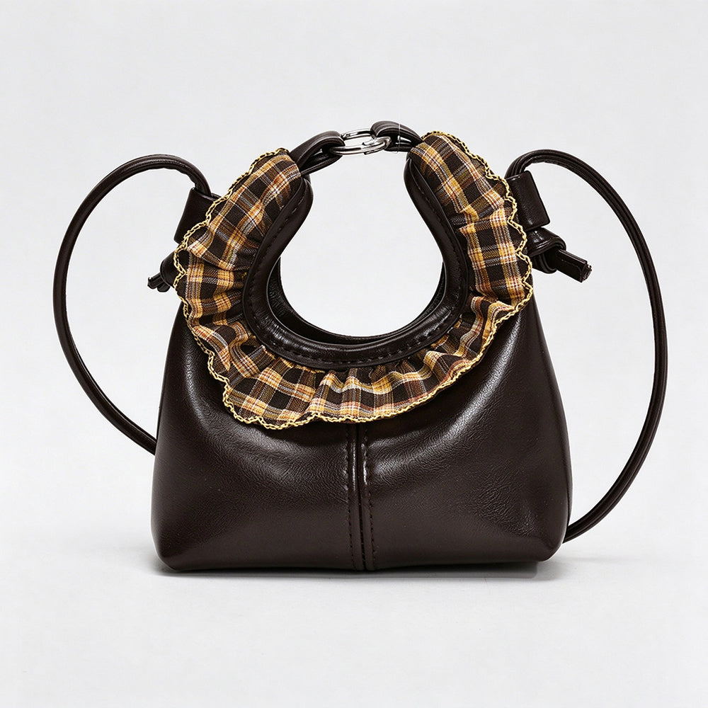 Cute Plaid Ruffle Trim Mini - DippedShop Wholesale - #1955