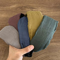 Simple Linen Plaid Soft Padded Wide Headband 6W6HBD374