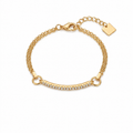 Elegant Gold Plated Heart Rhinestones Bracelets 6W6JBR625