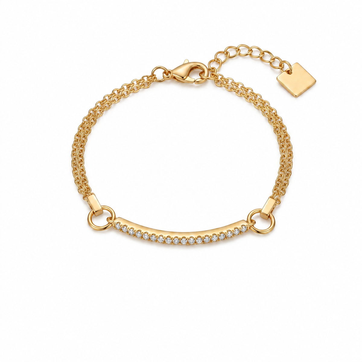 Elegant Gold Plated Heart Rhinestones Bracelets 6W6JBR625