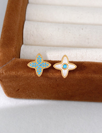 Stylish Rhinestones Lucky Clover Stud Earrings 6W6JER809