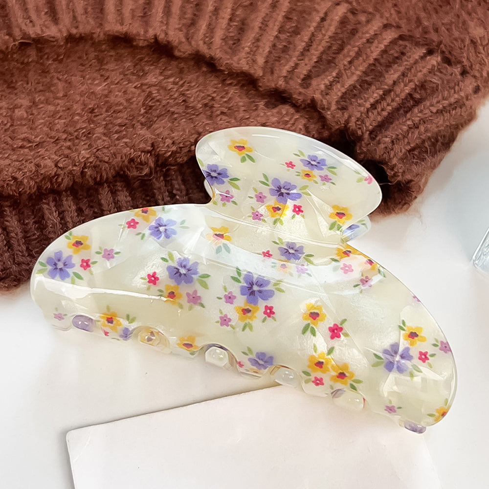 Floral Print Hair Claw - DippedShop Wholesale - #8659