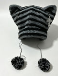 Retro Cross Pendant Cat Eye Beanie With Pompoms 6W6HAT525