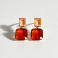 Fashion Transparent Rectangle Crystal Drop Earrings 6W6JER713