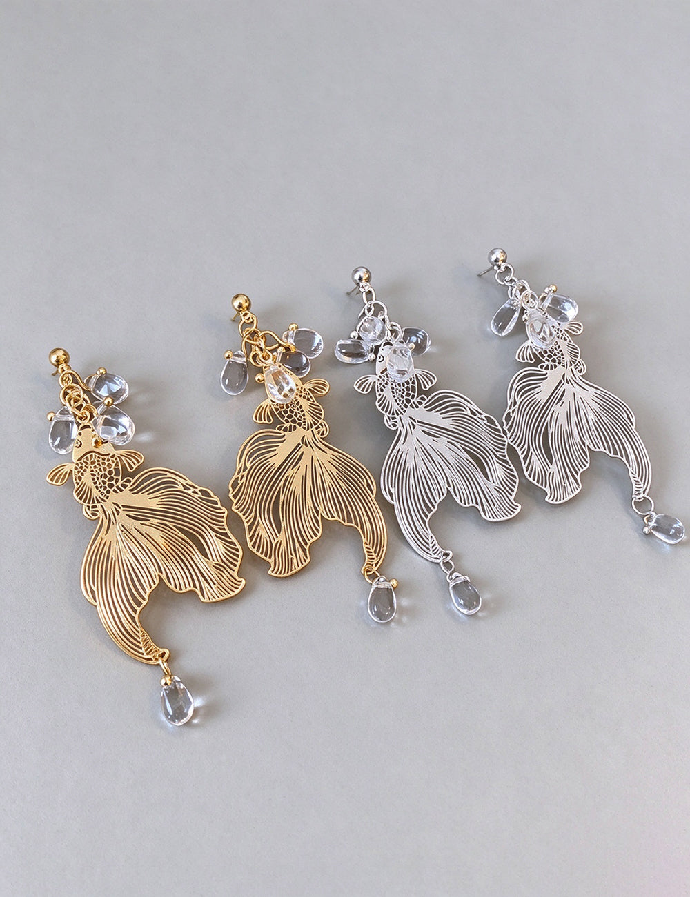 Creative Gold Plated Carp Drop Earrings 6W6JER813
