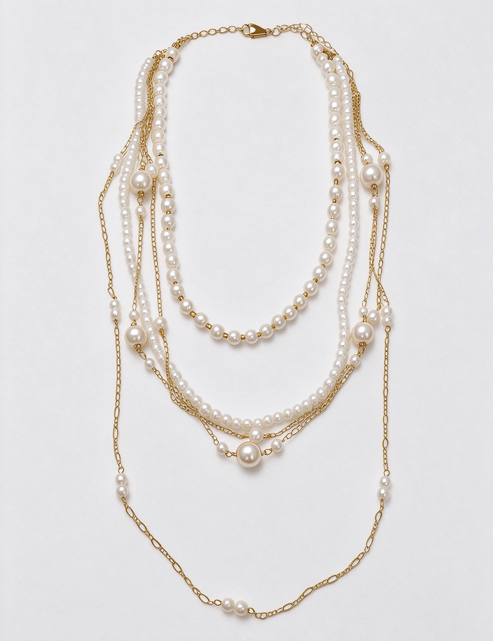Multi-Layer Pearl Long Necklace - DippedShop Wholesale - #5155