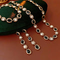 Vintage Gold Plated Rhinestone Geometry Necklace 6W6JNC943