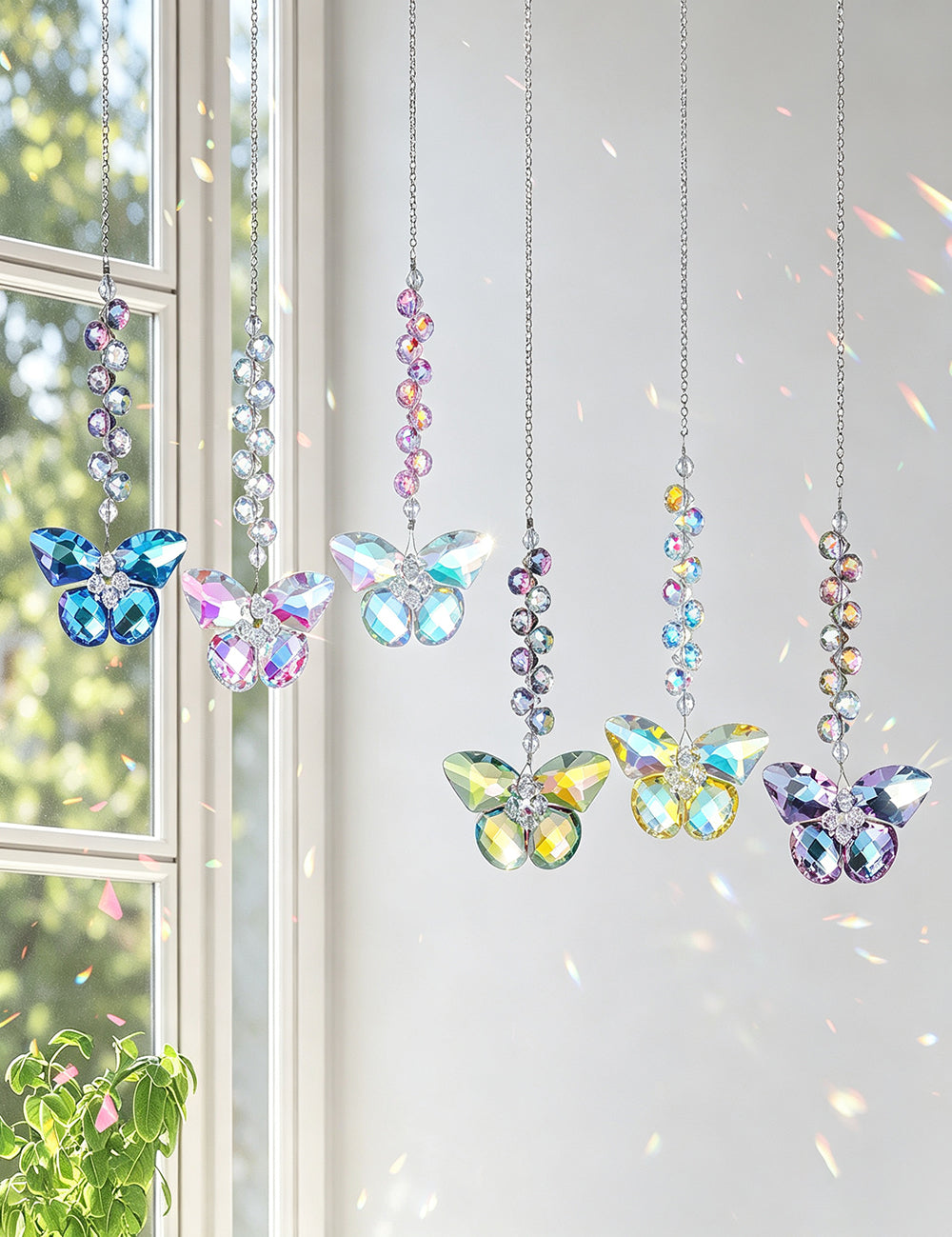 Sparkly Crystal Butterfly Bead Hanging Sunatcher 6H7HLS189