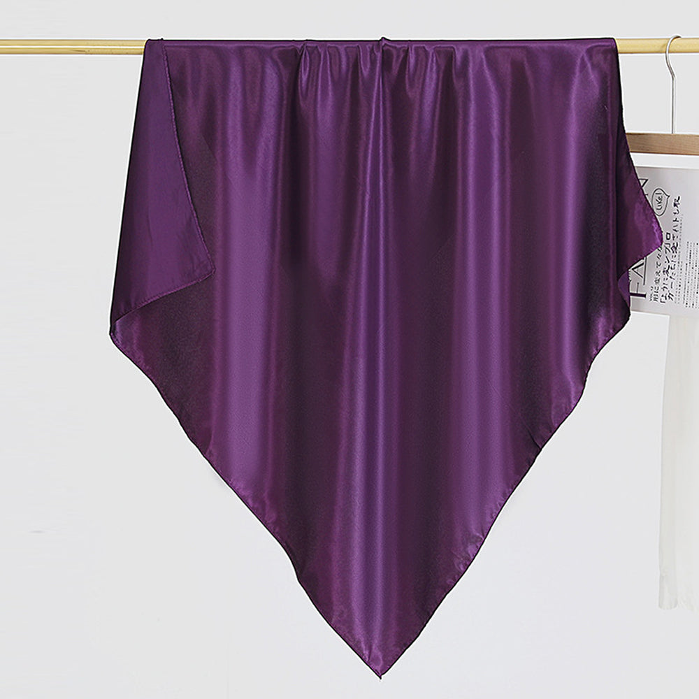 Minimalist Solid Color Soft Square Satin Scarf 6W6NSC234