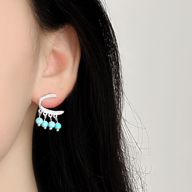 Boho Beaded Tassel Stud Earrings - DippedShop Wholesale - #5427