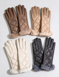 Plaid Faux Fur Cuff Gloves - DippedShop Wholesale - #9651