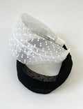 Elegant Polka Dots Lace Mesh Wide Headband 6W6HBD292